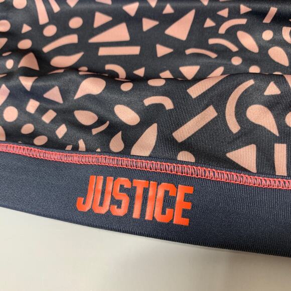 JUSTICE Active Gray Pink High Neck Sports Bra Size 16 - Picture 4 of 7